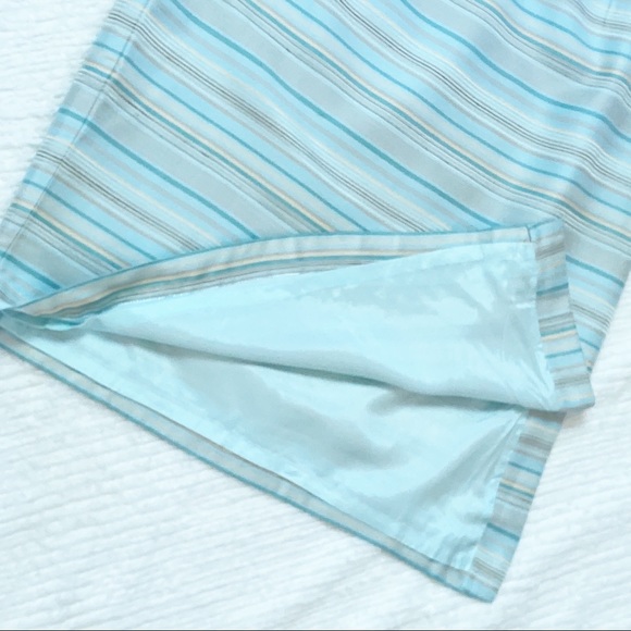 LOFT blue-gray  striped shimmery skirt size 8 - Picture 7 of 7